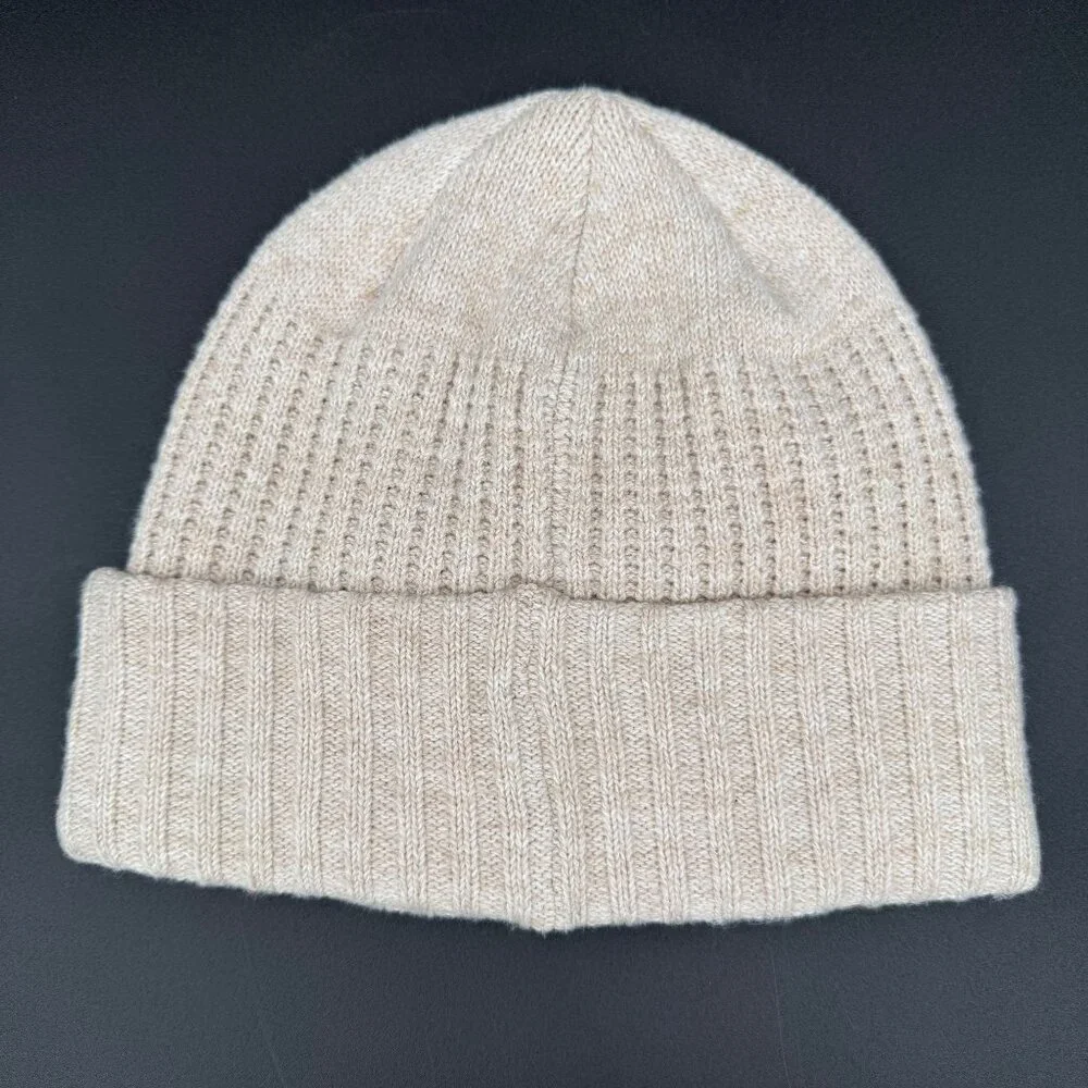 Columbia Beanie Hat Loma Vista Womens Ribbed Knit Dark Stone Cream - Picture 7 of 9